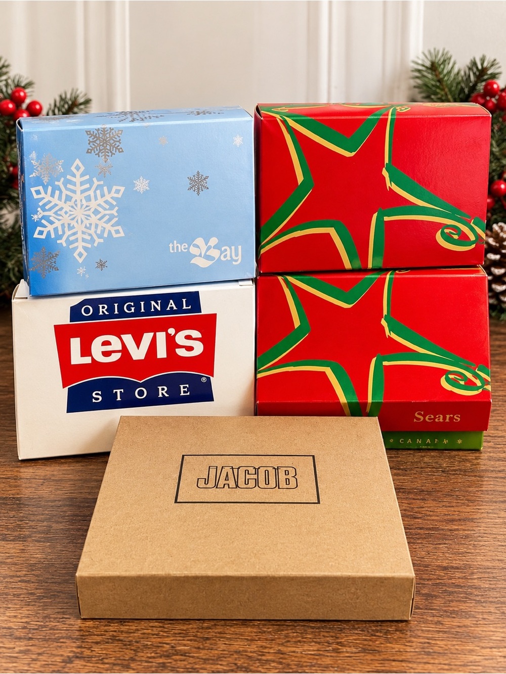 Vintage Sears Hudson’s Bay Jacob Levi’s Gift Boxes Set of 5